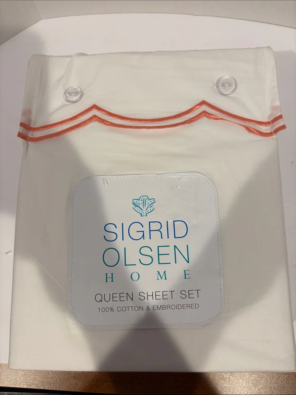 Sigrid Olsen White Queen Sheet or king Set brand new